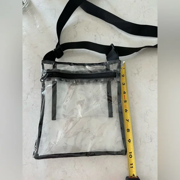 Clear stadium Transparent Black Trim Crossbody Bag - Picture 2 of 3